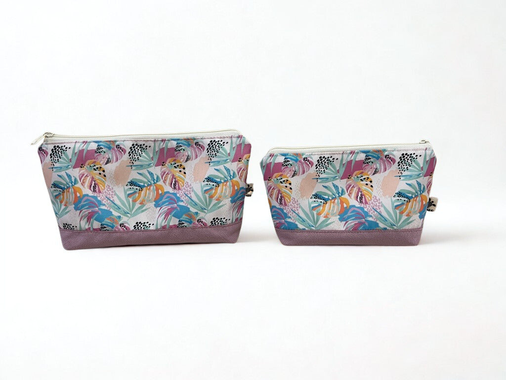 Estuche Monstera Print y rosa