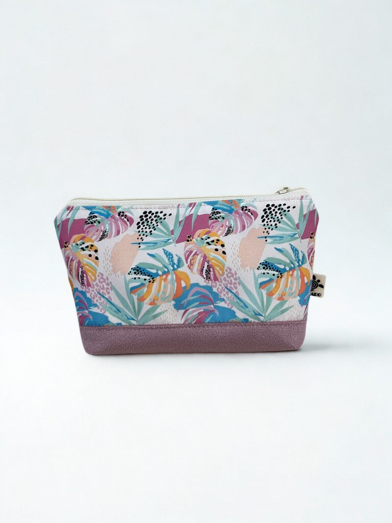 Estuche Monstera Print y rosa