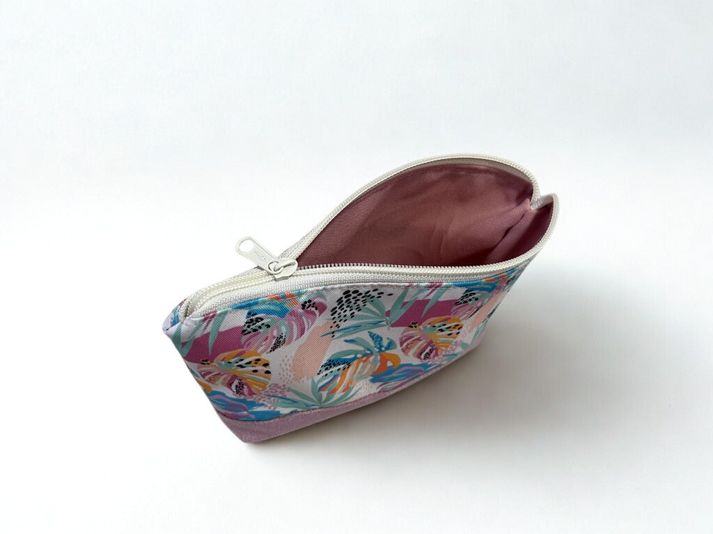 Estuche Monstera Print y rosa